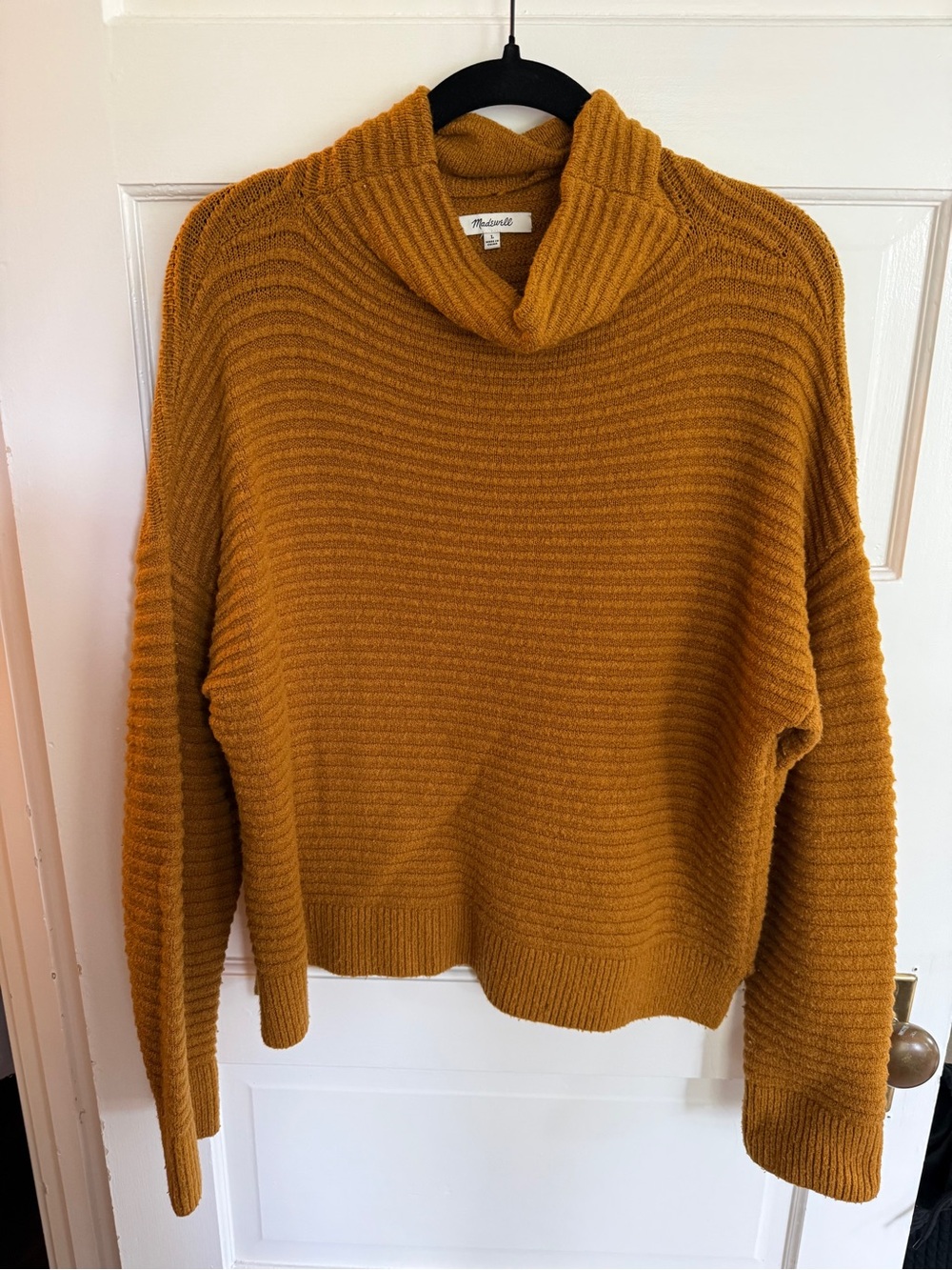 Madewell Mustard Ribbed Cowl Neck Sweater - Women